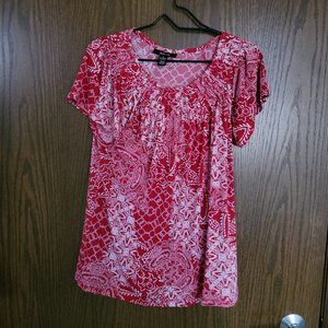 Style & Co. Red White Bandana Top Size Medium